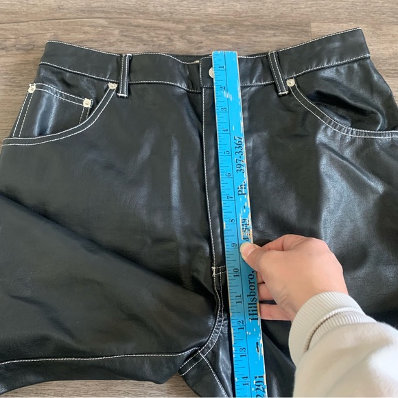 Free People  The It Factor Vegan Leather Wide Leg Pants size US 12 - Picture 4 of 12